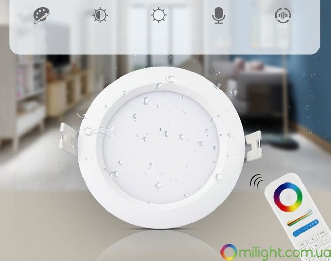Водонепроницаемый smart светильник даунлайт RGB + CCT, WIFI, 6W DL063 фото