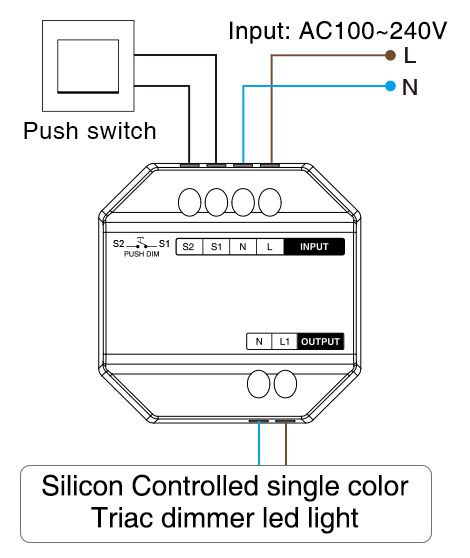 LED контроллер Милайт беспроводной TRIAC димер 300Вт 220v,1.36A Mi-light TK-C1 фото
