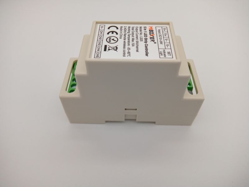 LED контролер універсальний Dim+RGB+CCT на DIN-рейку, 15A, RF 2,4G  Mi-light LS2-S фото